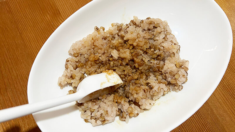 炊飯器で炊いたもち麦ごはんの残り