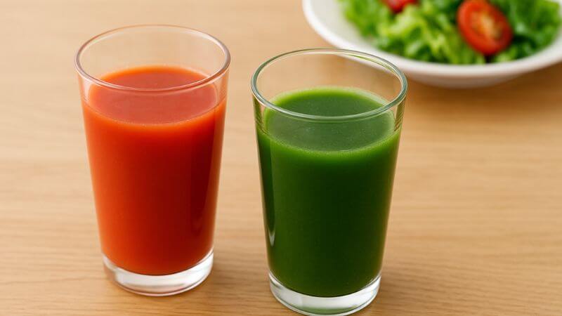 トマトジュースと野菜ジュース