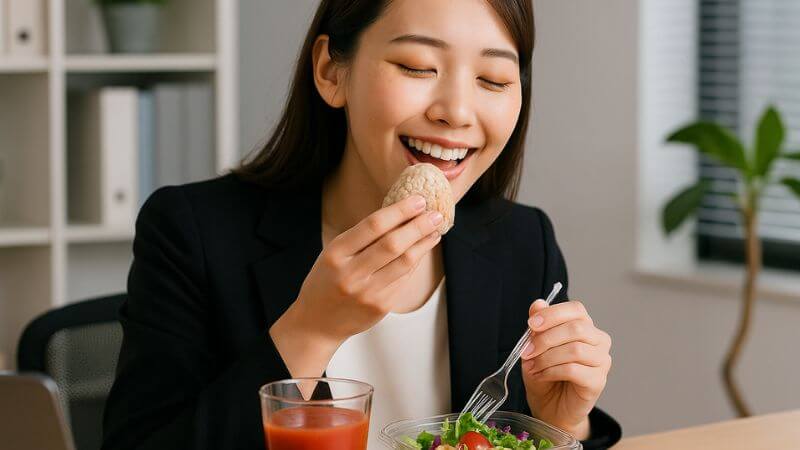 忙しいビジネスパーソンにもち麦おにぎりを！