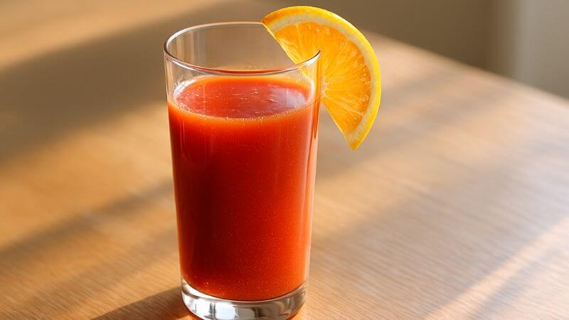 トマトジュースとオレンジ