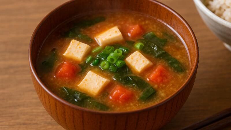 トマトジュースを使った味噌汁